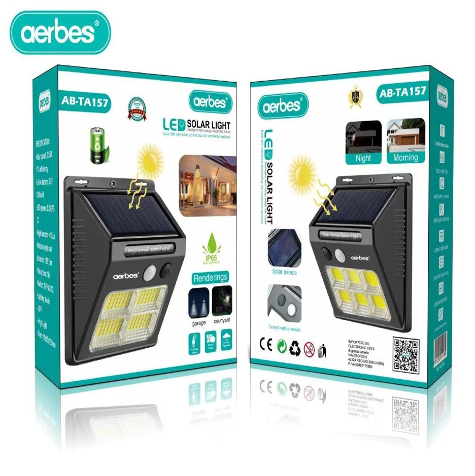 Solar Powered Sensor COB Wall Light 1200Mah