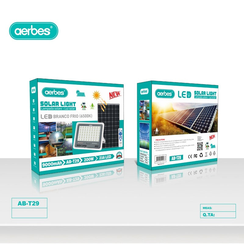 200W Solar Powered LED Floodlight With Remote Control