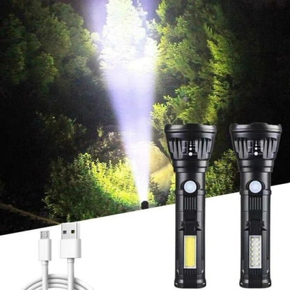 Multi functional Rechargeable Zoom Flashlight