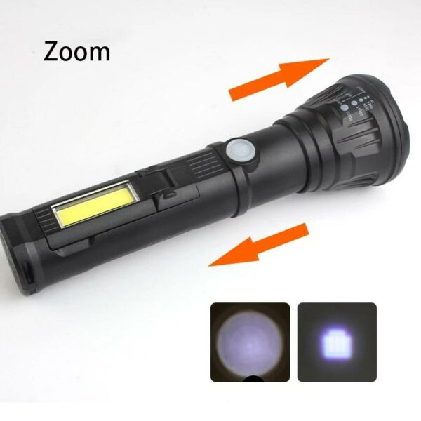 Multi functional Rechargeable Zoom Flashlight