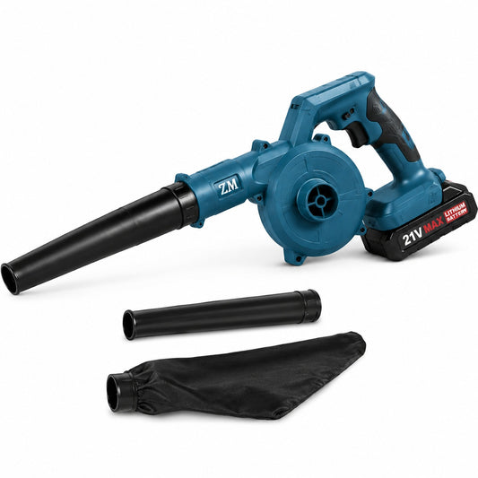 ZM 21V Max Rechargeable Portable Blower with Lithium Battery, Cordless Handheld Air Blower for Dust Cleaning, Car Interiors, Workshops, Home, Office & Garden Use