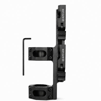 QD Auto Lock Dual-Ring Rifle Scope Mount with Hex Key 25-30mm – Quick Detach Tactical Scope Mount Bracket for Picatinny/Weaver Rail Systems