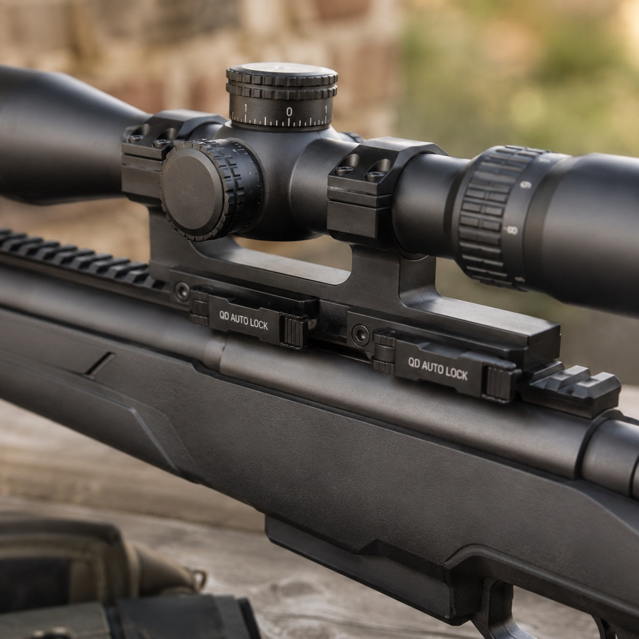 QD Auto Lock Dual-Ring Rifle Scope Mount with Hex Key 25-30mm – Quick Detach Tactical Scope Mount Bracket for Picatinny/Weaver Rail Systems
