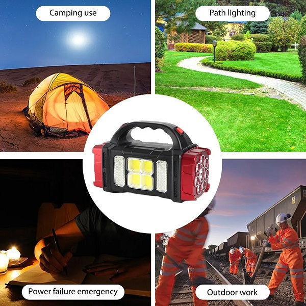 38W Rechargeable Solar 76LED+COB Powered Work Light