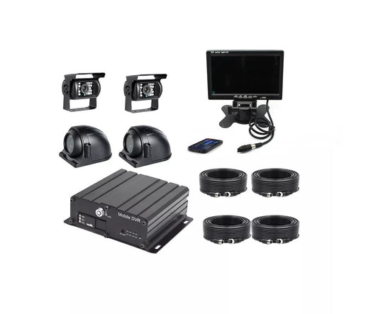 4 Channel mobile sdvr vehicle cctv kit with g-sensor, wifi, 4g, gps & remote monitoring (256gig SD Card)