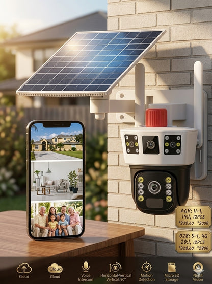 4K Dual-Lens Solar Powered 4G LTE PTZ Security Camera