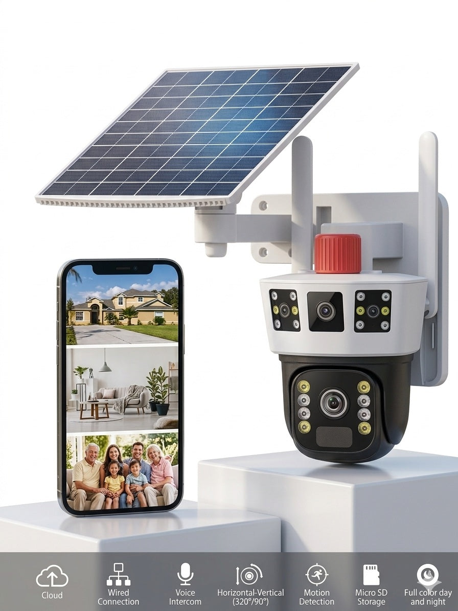 4K Dual-Lens Solar Powered 4G LTE PTZ Security Camera