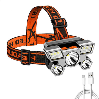 Rechargeable 4 Sided 9 LED Headlamp