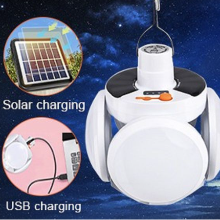 Waterproof LED Solar Powered Emergency Charging Lamp With Hanging Hook