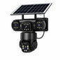 Solar 4G PTZ Security Camera with Solar Panel, 360° Outdoor Surveillance, Multi-Lens Monitoring, Night Vision, Motion Detection & Remote Mobile App Viewing