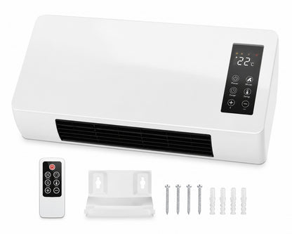 Wall-Mounted Electric Fan Heater with Digital Temperature Display