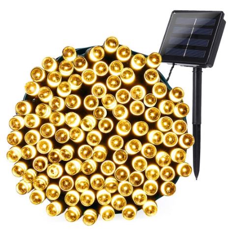 10M Solar Powered 100 LED Fairy Light Warm White