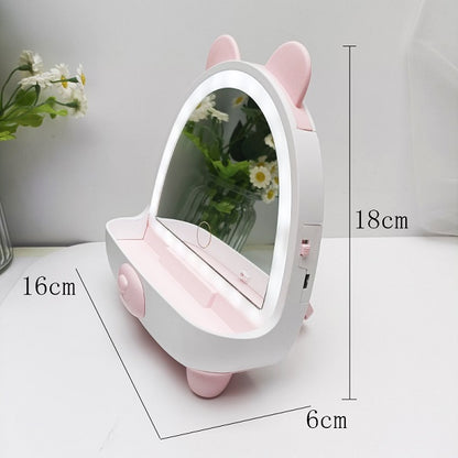 Bear Shape Makeup Mirror with LED Light