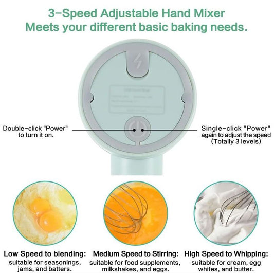 3-in-1 USB Rechargeable Electric Whip