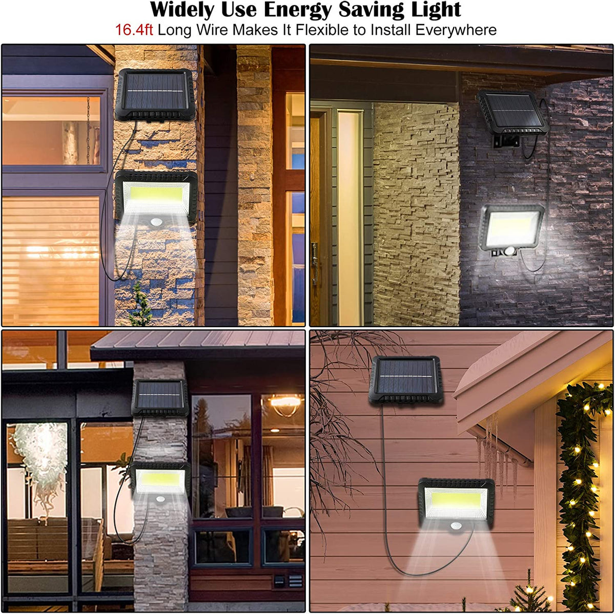 30W Solar Powered 100 COB Wall Lamp