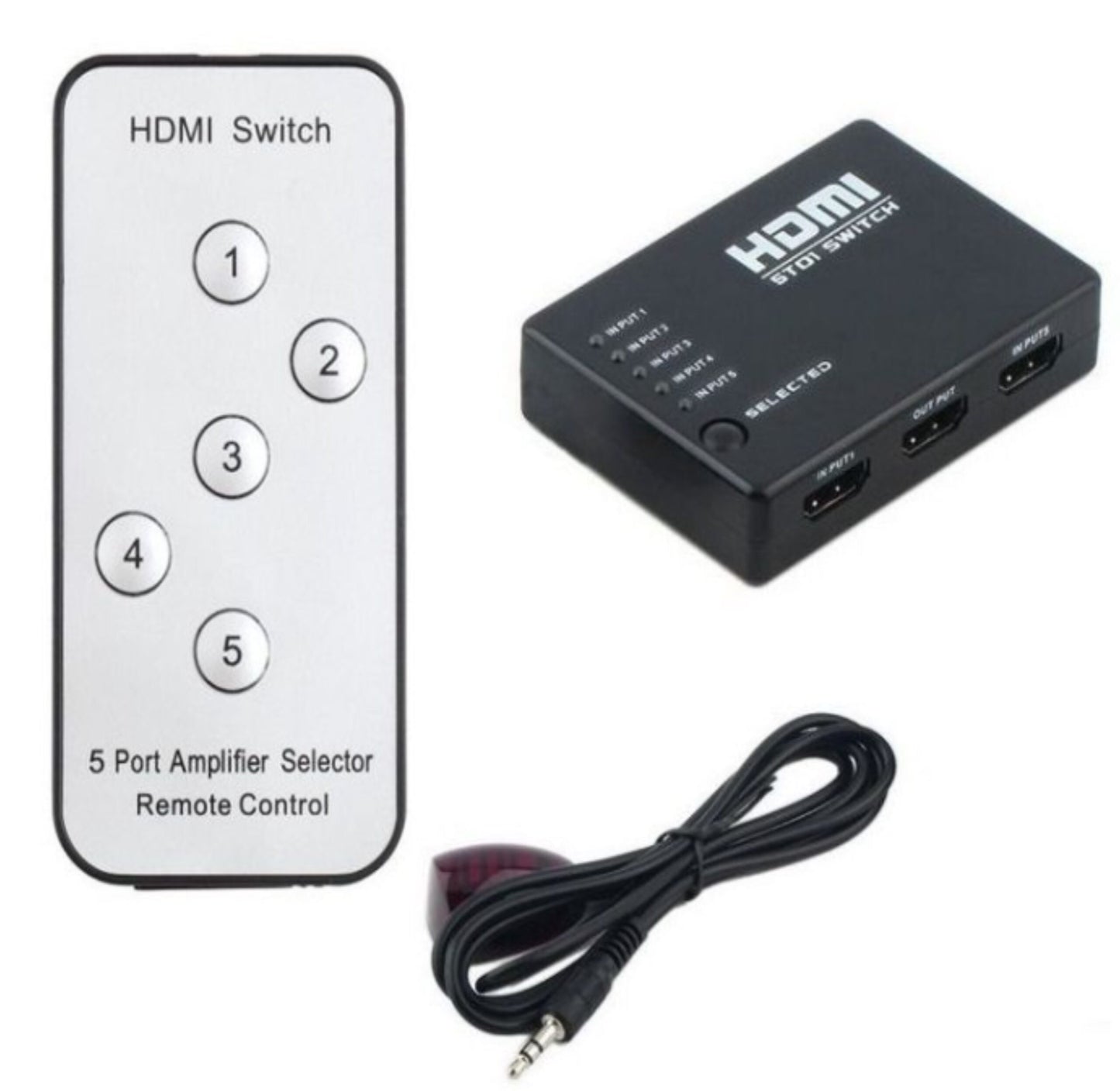 5 Port HDMI Amplifier switch with IR Remote Controller