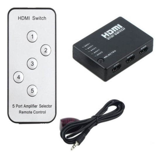 5 Port HDMI Amplifier switch with IR Remote Controller