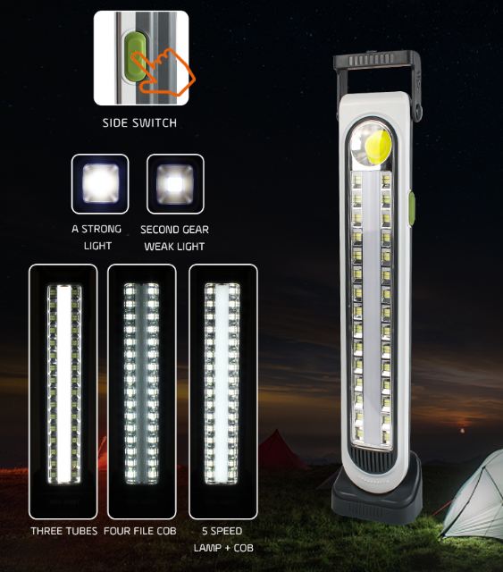 Five Modes Portable Solar Powered Emergency Light With Base