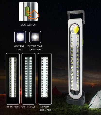 Five Modes Portable Solar Powered Emergency Light With Base