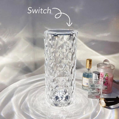 Rechargeable 3 LED Mode Crystal Acrylic Glass Table Lamp