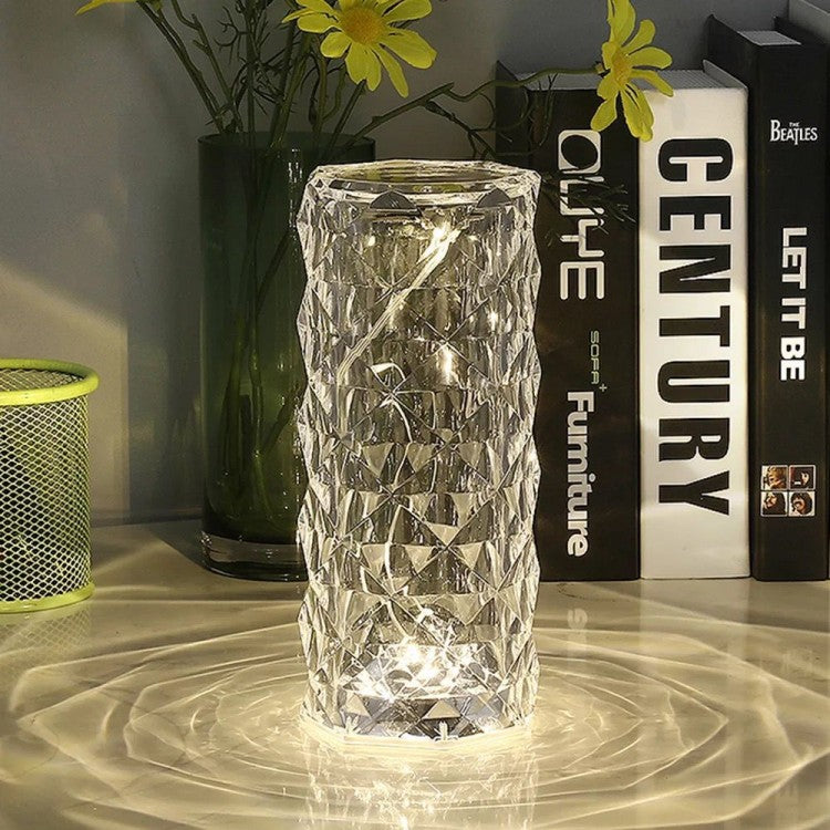 Rechargeable 3 LED Mode Crystal Acrylic Glass Table Lamp