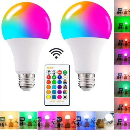 RGB 15W LED Colour Changing Lamp Dimmable Magic Bulb with Remote