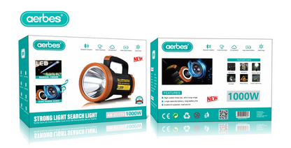 1000W Searchlight With Bluetooth Speaker 4500Mah Battery Power