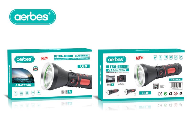 800M Range Ultra Bright Flashlight 13200Mah Battery Power