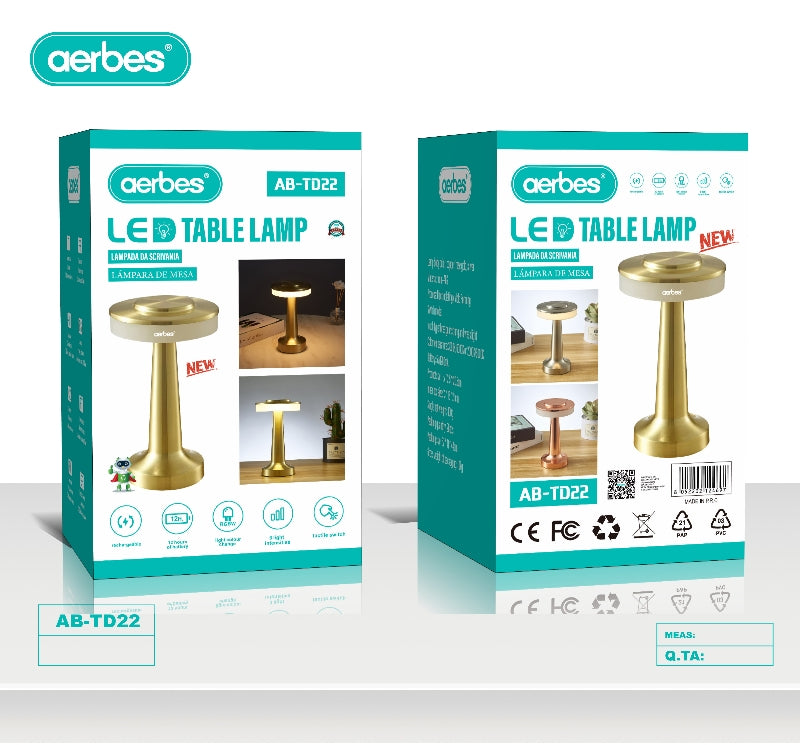 Rechargeable Barbell Shaped LED White Table Lamp