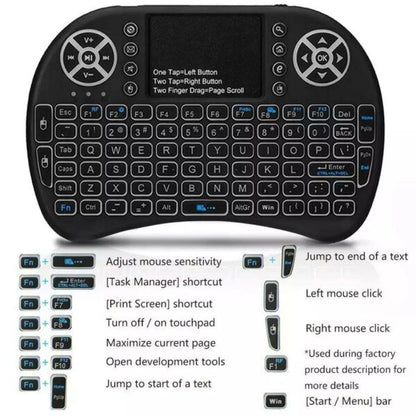 Rechargeable Mini Wireless Keyboard LED Backlit Air Mouse
