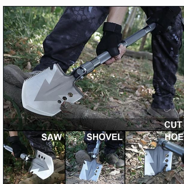 Multifunction Tactical Shovel Folding Camping Survival Emergency Tools