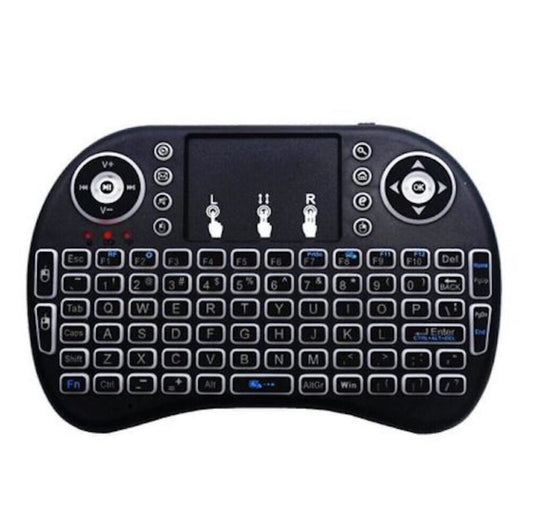 Andowl Mini Wireless Keyboard - Backlit Multimedia Remote with Touchpad