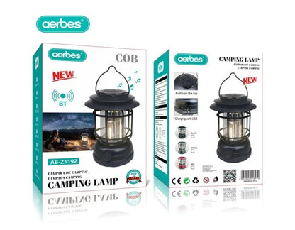 USB Rechargeable Emergency Camping Lantern With Bluetooth Speaker