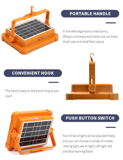 120W Multifunctional Rechargeable Solar Powered Work Light