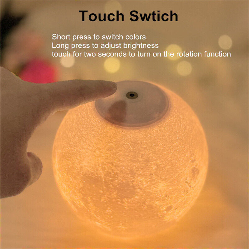 3D 18cm Rotating Moon Lamp With Remote Control