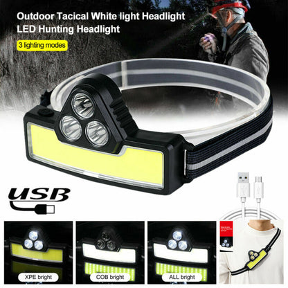 USB Rechargeable COB Headlamp