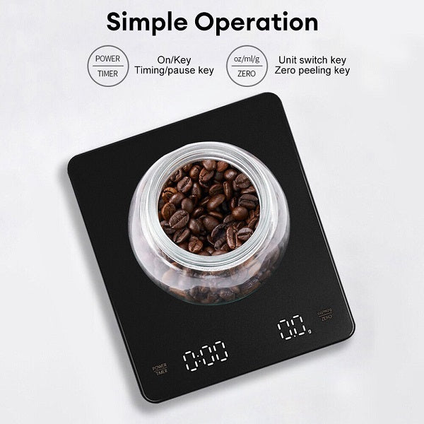 AB-C04 USB Rechargeable Digital Coffee Scale With Timer