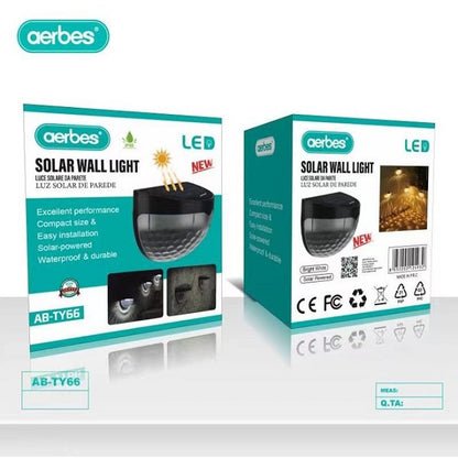 Solar Powered Semi-Circle Wall Lamp Pack Of 2 Warm White
